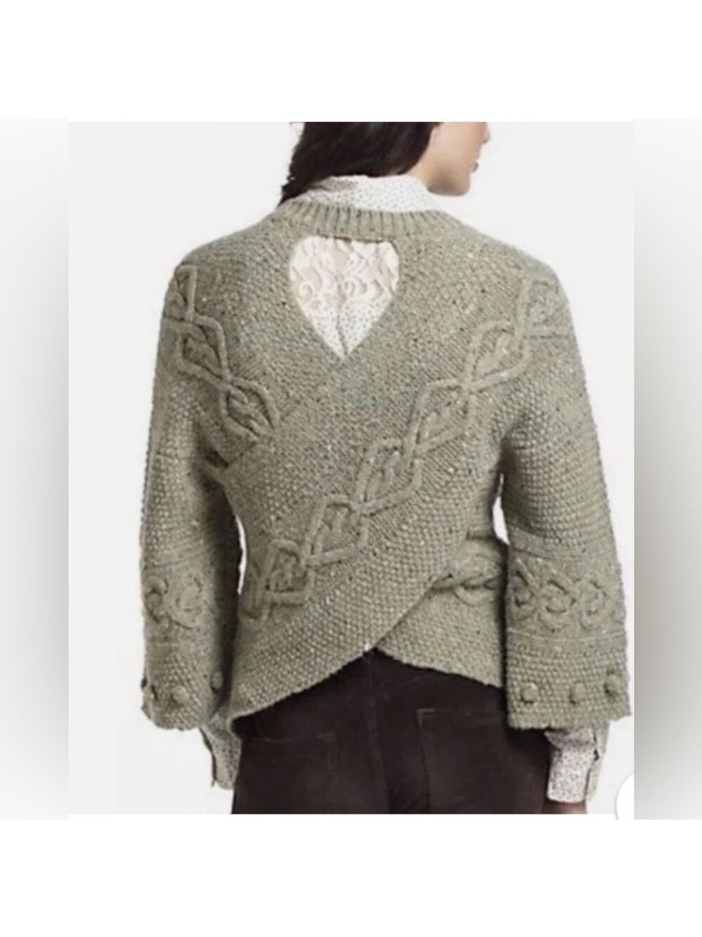 Anthropologie Far Away From Close Wool Cottagecore Feminine Cardigan Sweater XS